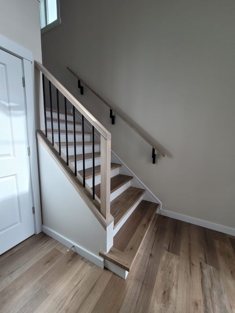 custom vinyl plank stairway edmonton