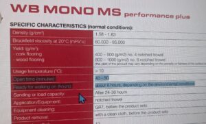 wb mono specifications wood glue curing time or open time about 6 hours plus an allowable open time for the glue