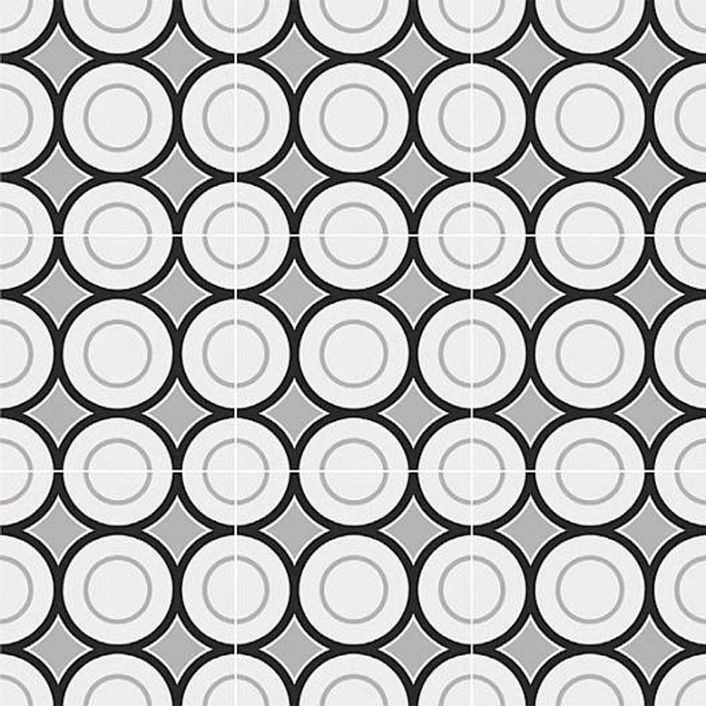Centura Floor Tiles Patchwork Black and White 05 Matte 8″ x 8″ (7.51 sqft/box)