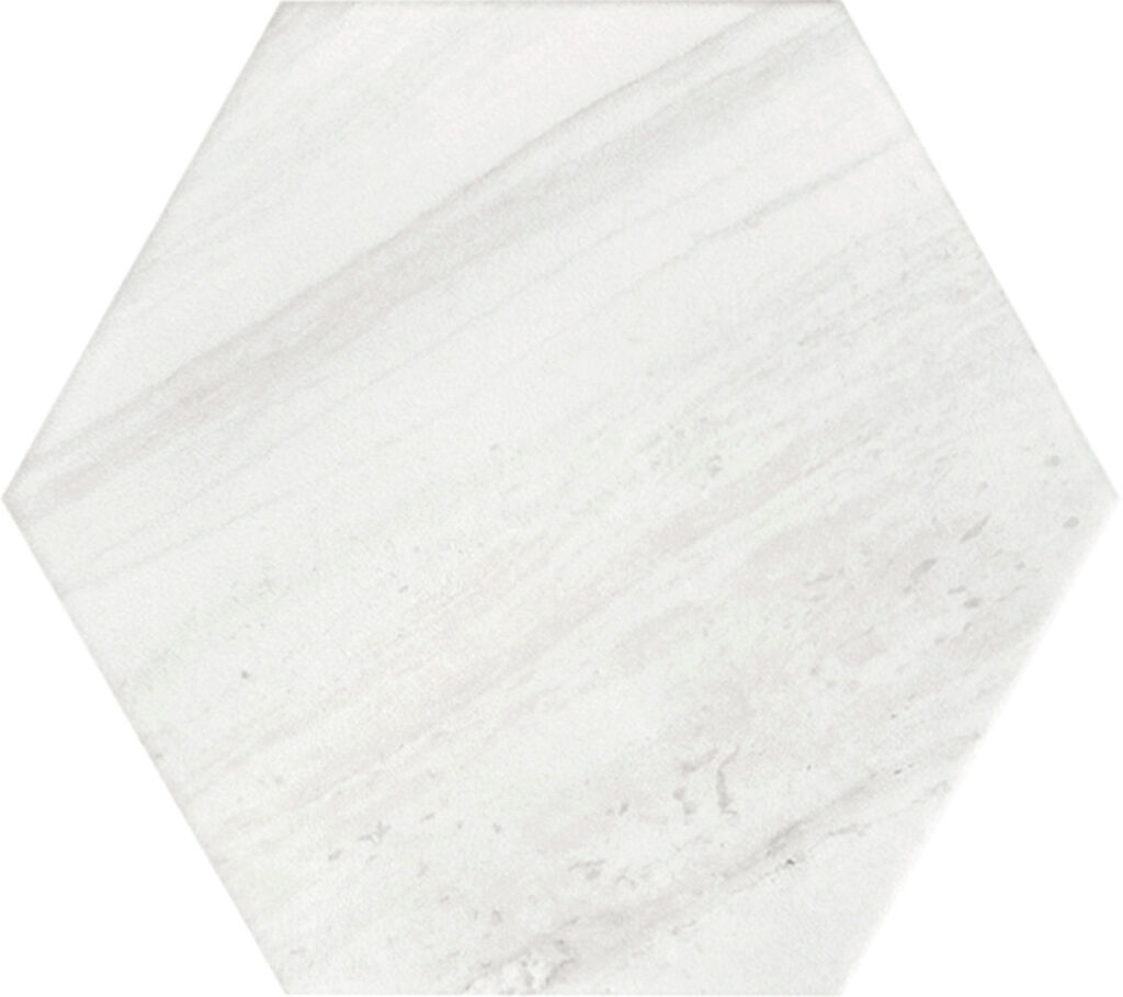Centura Floor Tiles Lithos Hexagon White Matte 4-1/2″ x 4″