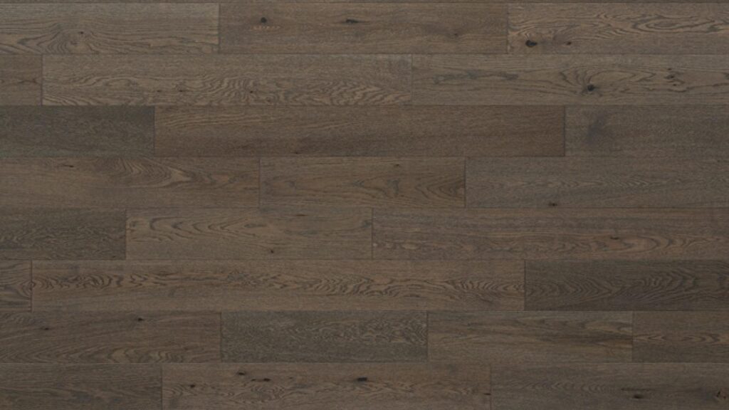 Dark stained hardwood floor planks