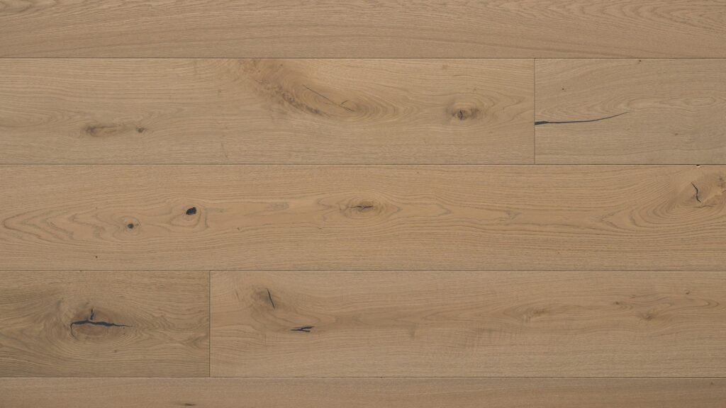 Light oak hardwood floor planks with natural knots