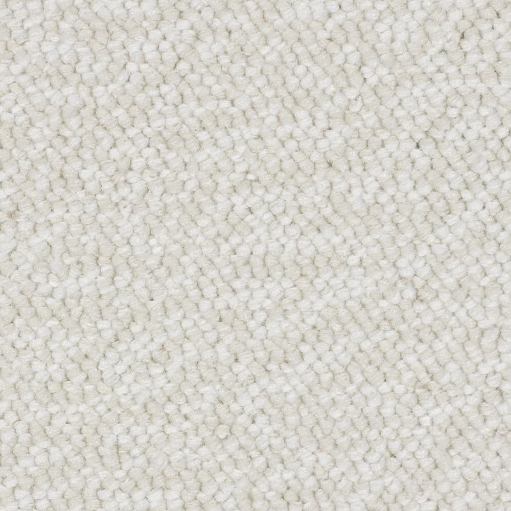 Close-up of white textured carpet fibers
