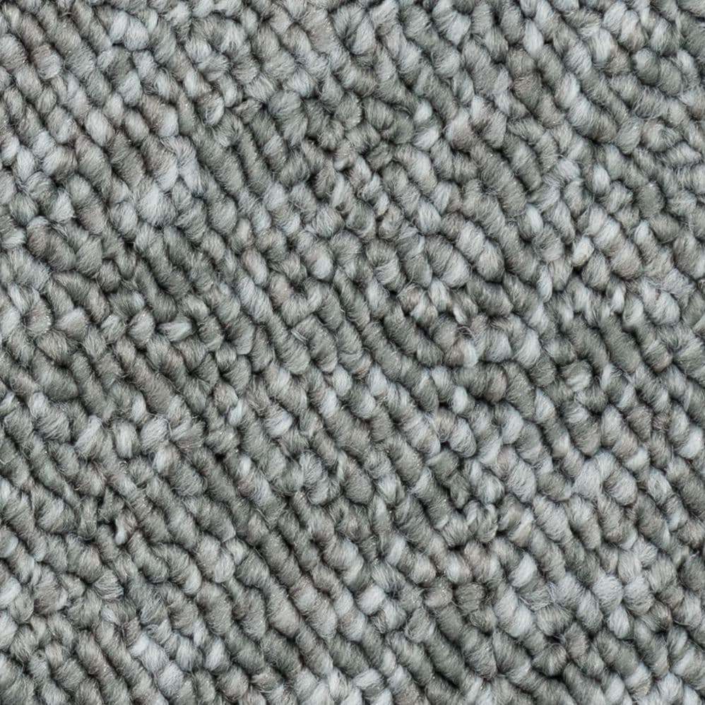 Close-up of gray textured carpet fibers