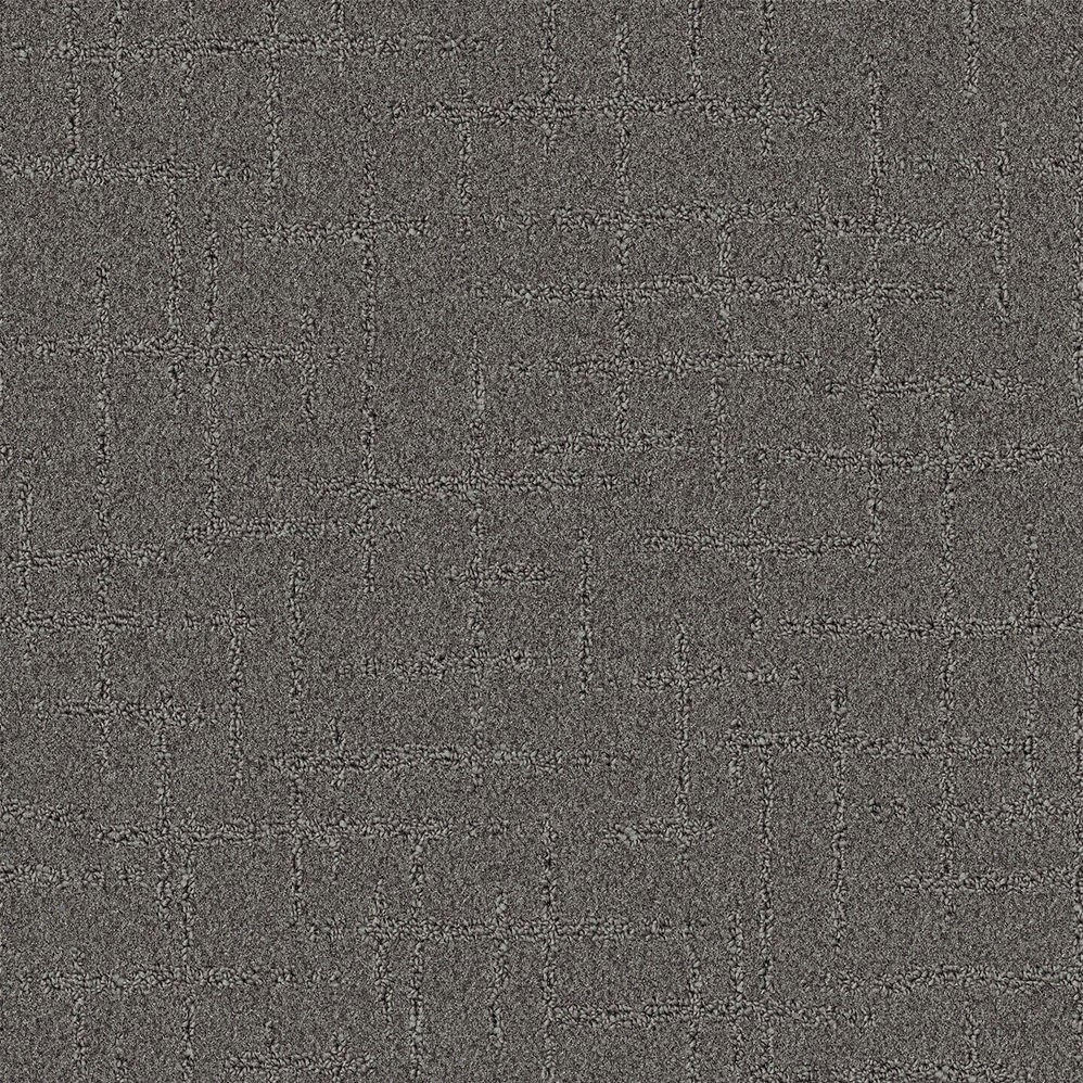 Gray textured carpet with subtle grid pattern