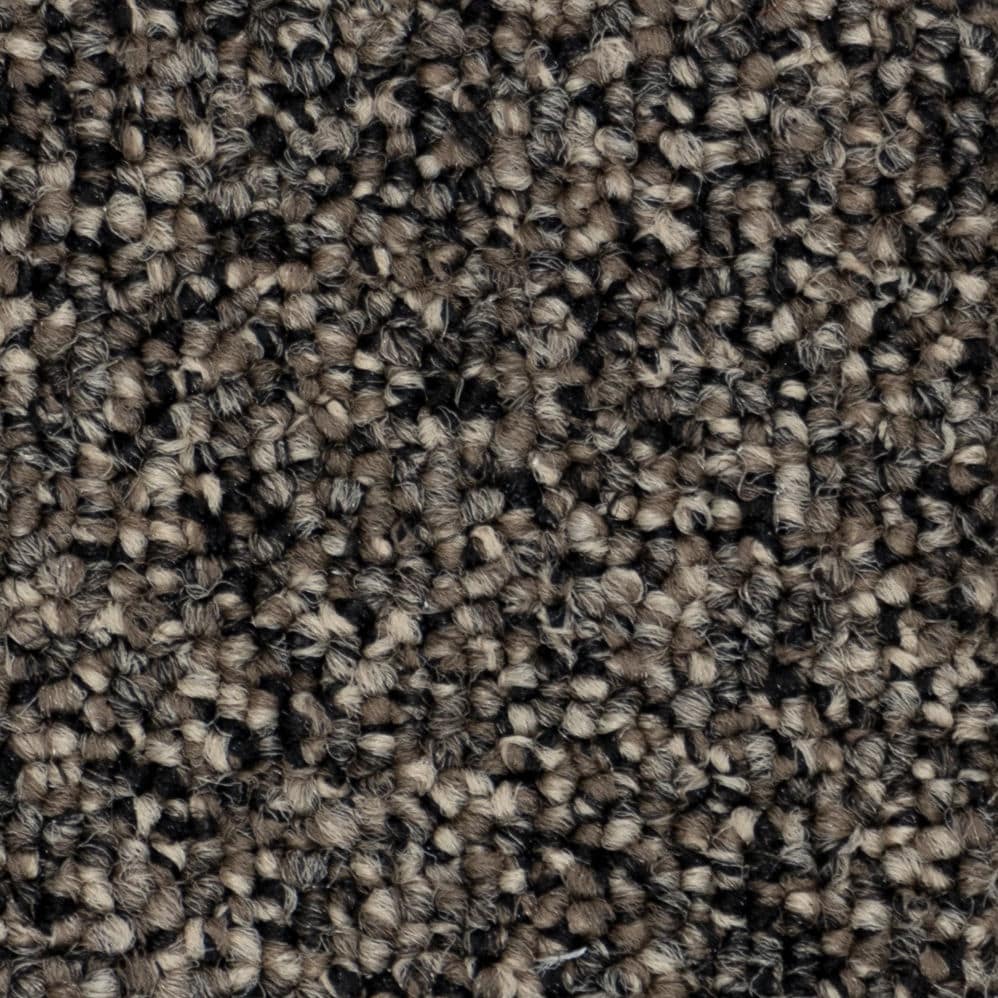 Close-up of brown and black textured carpet