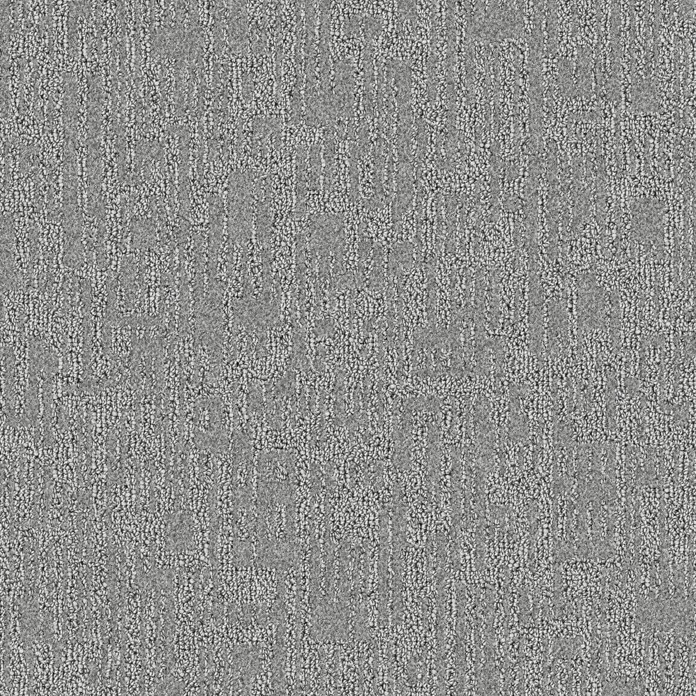 Gray textured carpet with subtle geometric pattern