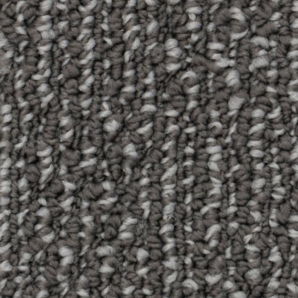 Close-up of gray textured loop carpet