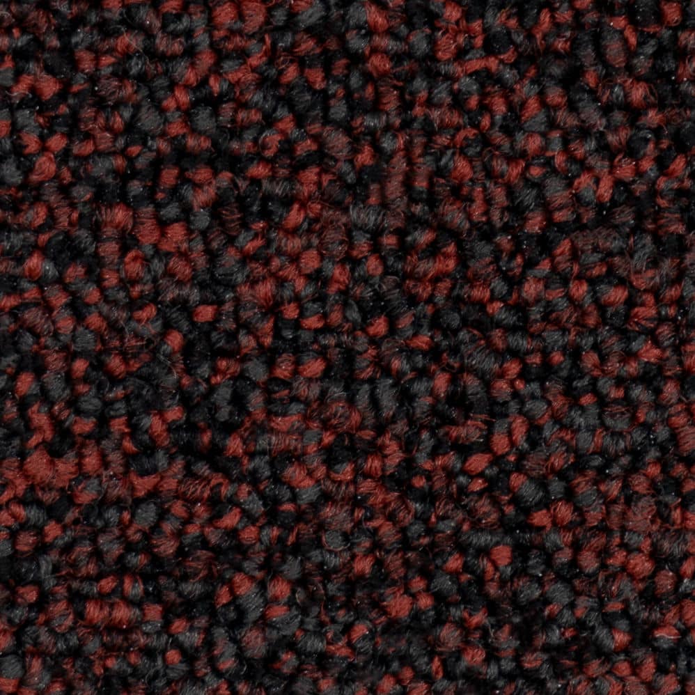 Close-up of black and red textured carpet