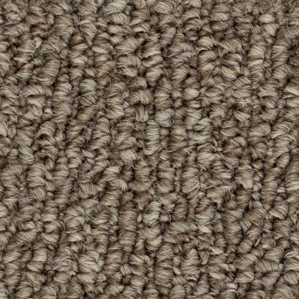 Close-up of beige looped carpet texture