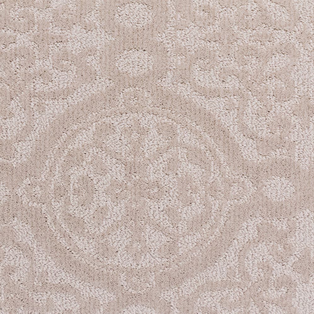 Beige textured carpet surface close-up
