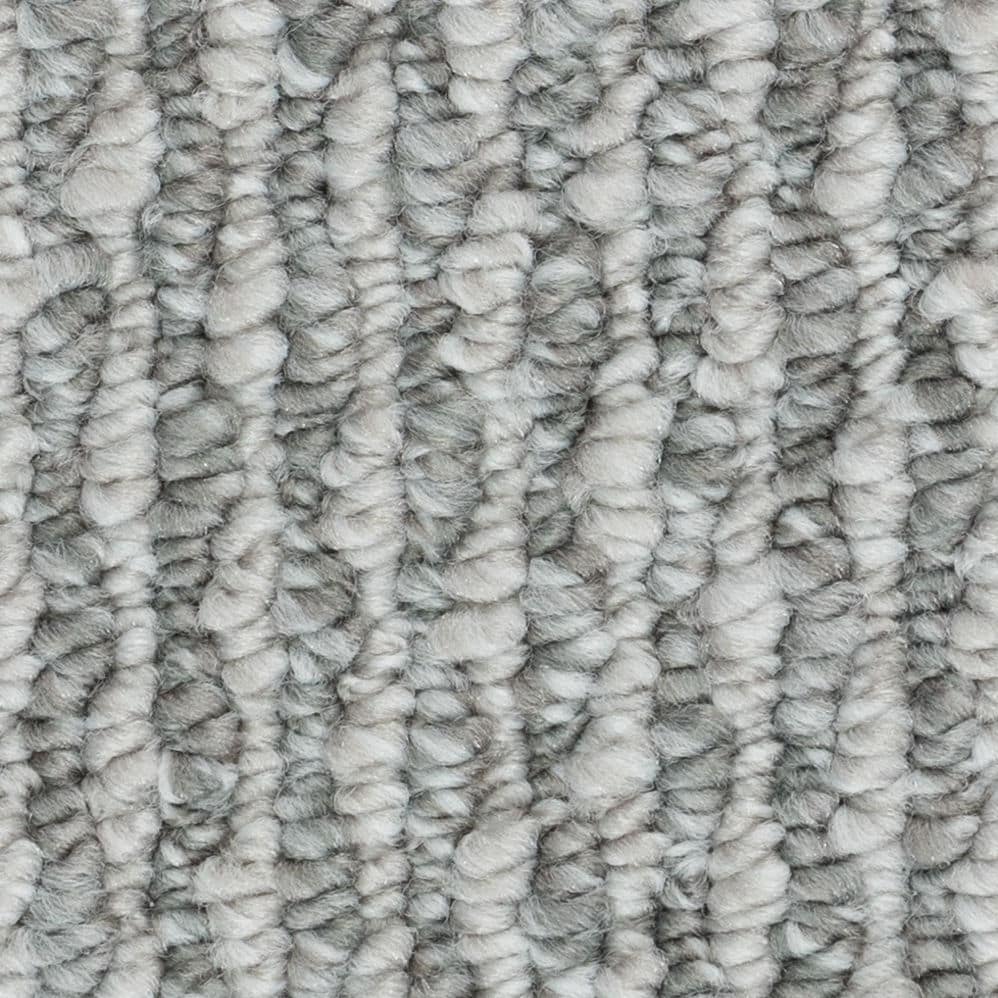 Close-up of textured gray carpet fibers