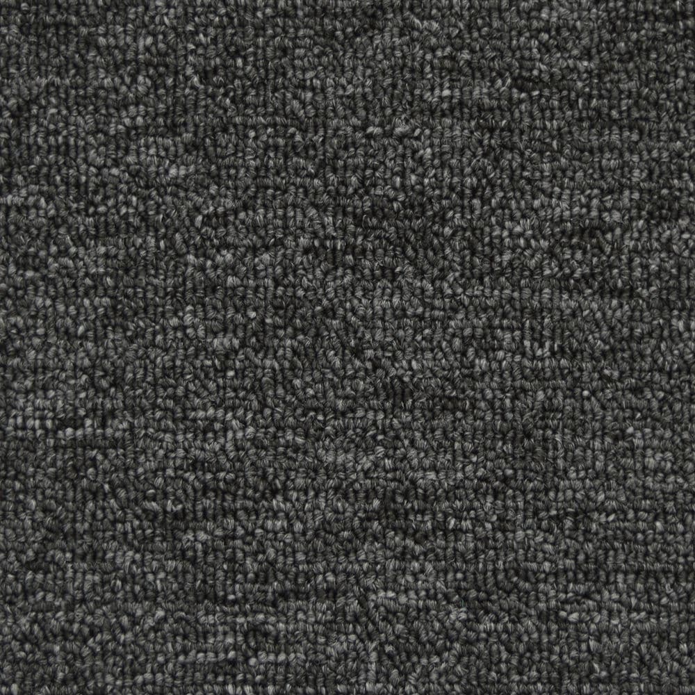 Close-up of dark gray textured carpet surface