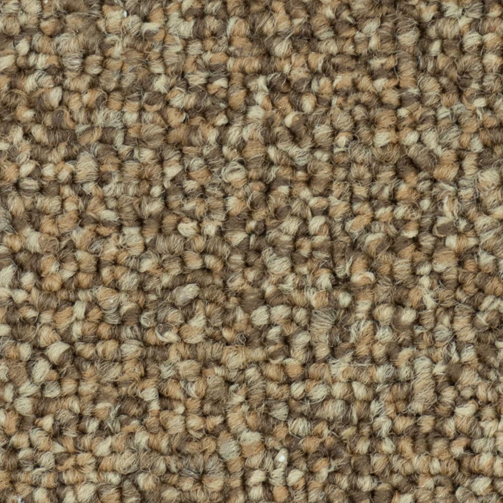 Close-up of brown textured carpet fibers
