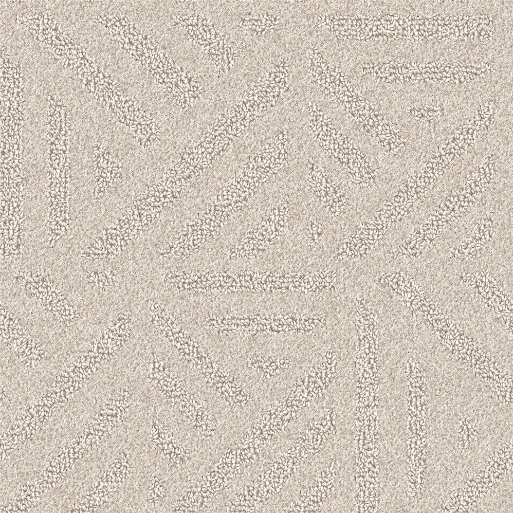 Beige textured carpet with subtle abstract pattern