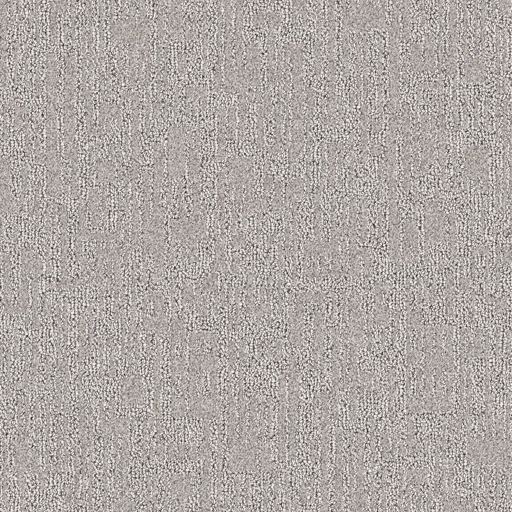 Gray textured carpet with subtle geometric pattern