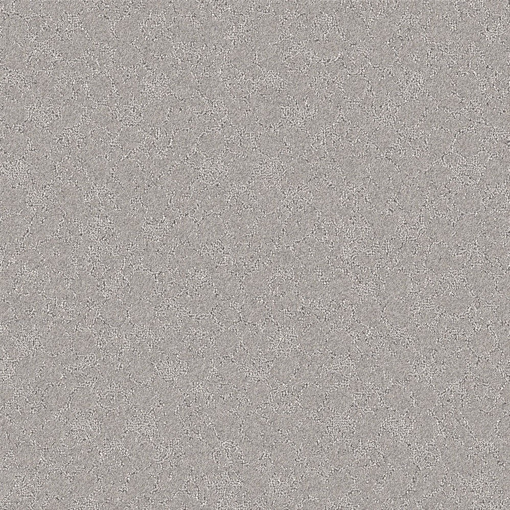 Light gray textured carpet with subtle circular pattern