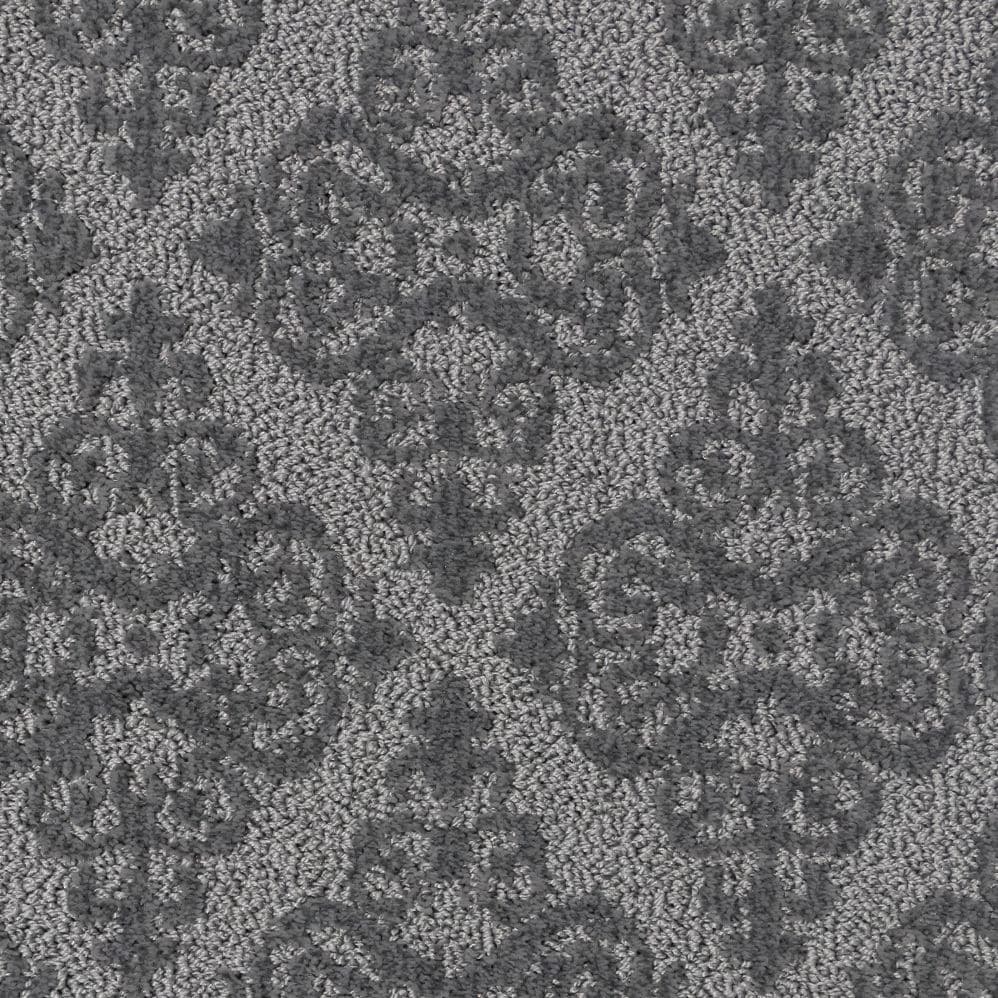 Gray floral patterned carpet texture