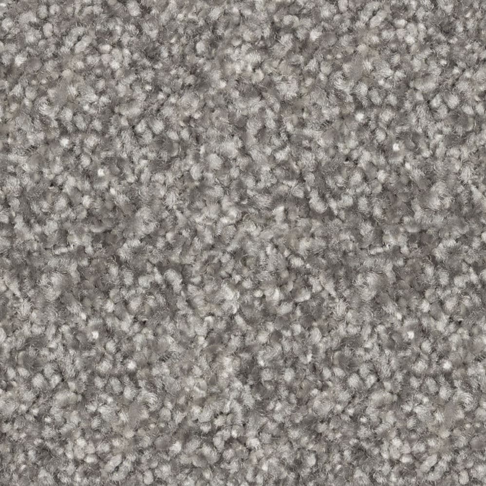 Close-up of gray textured carpet fibers