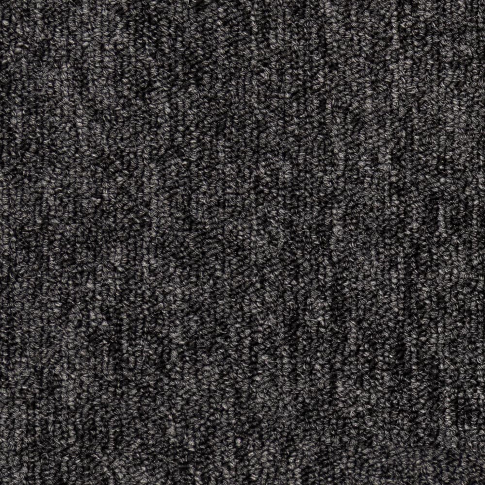 Close-up of dark gray textured carpet surface