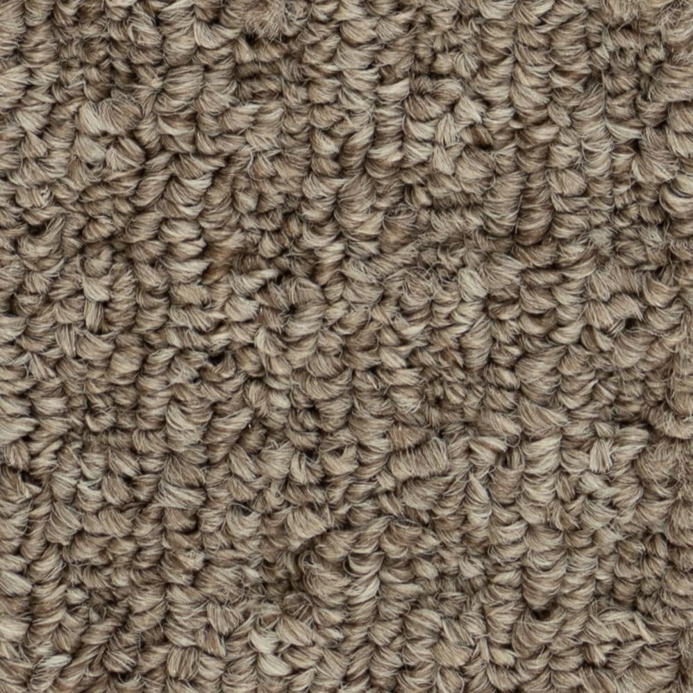 Close-up of beige looped carpet texture