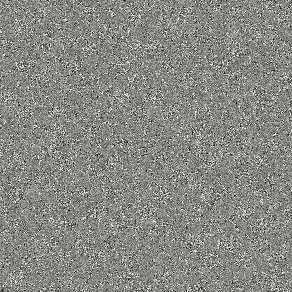 Gray textured carpet with subtle circular pattern