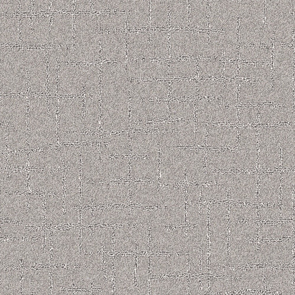 Light gray textured carpet with subtle grid pattern