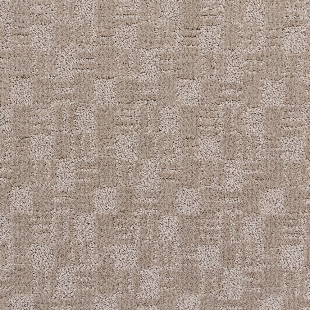 Beige textured carpet with subtle geometric pattern