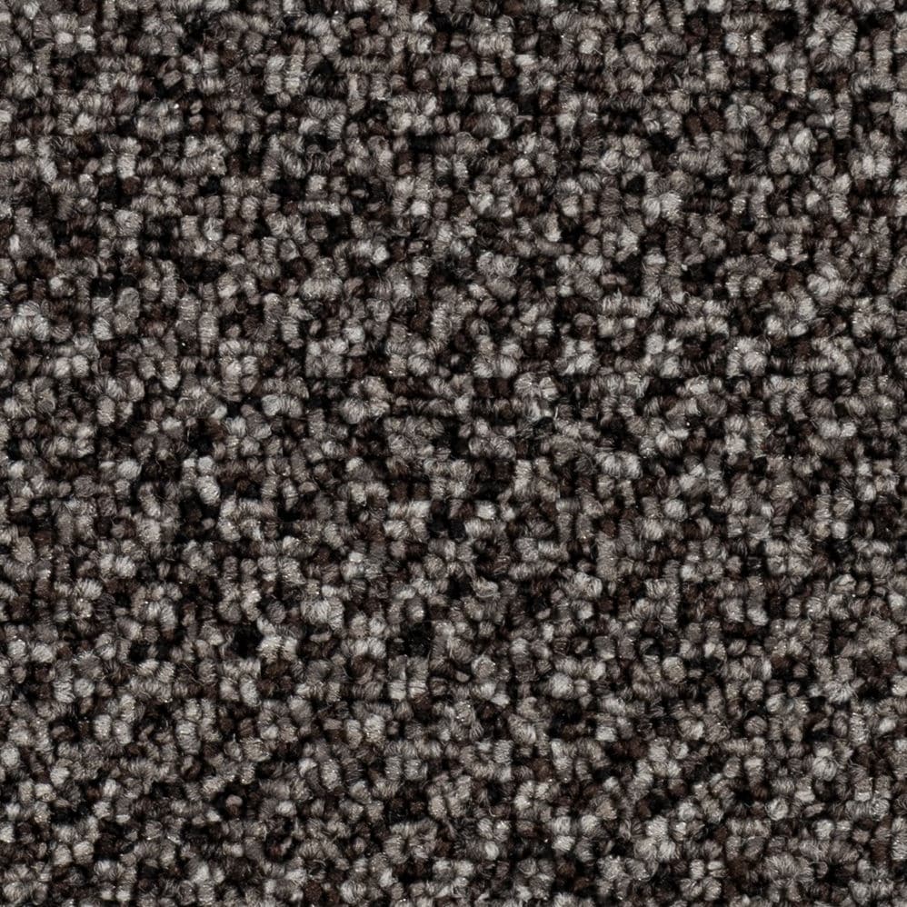 Close-up of textured gray and brown carpet