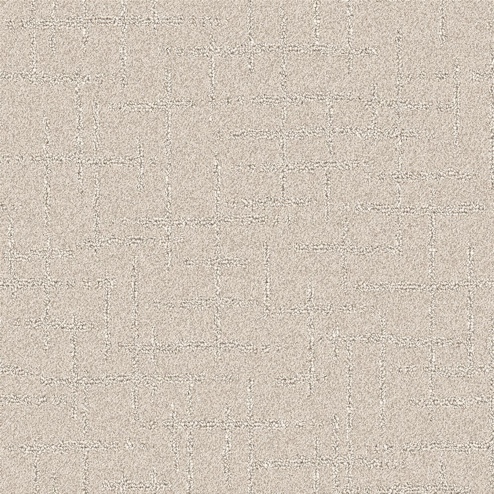 Beige textured carpet with subtle grid pattern