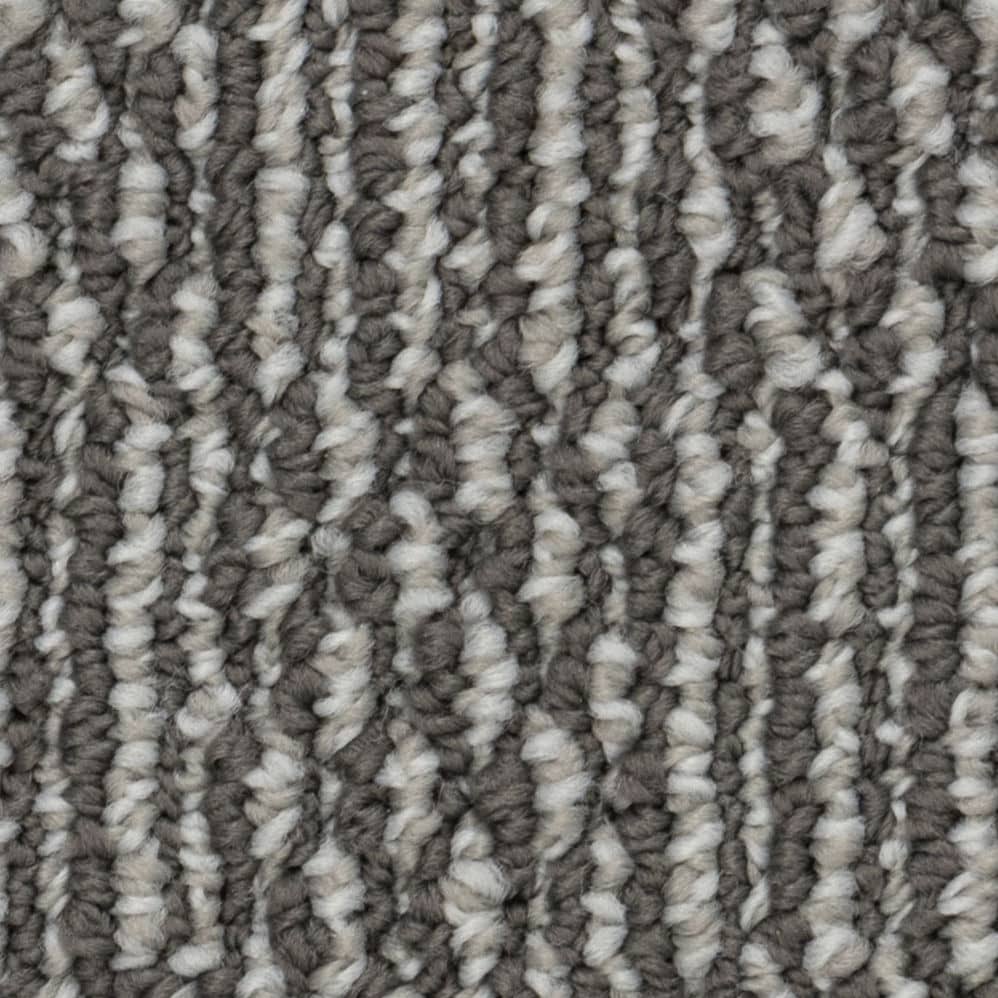 Close-up of gray and white striped carpet texture