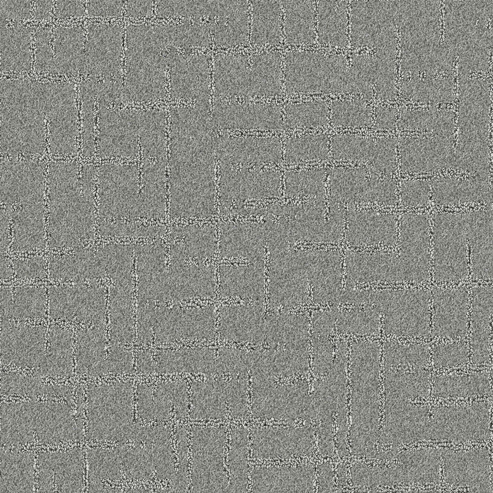 Gray carpet with subtle geometric grid pattern