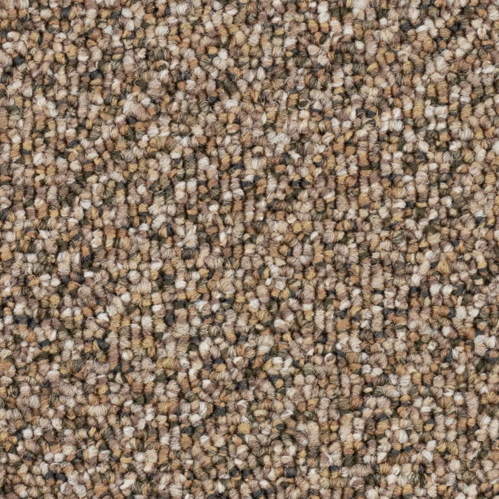 Close-up of brown textured loop pile carpet