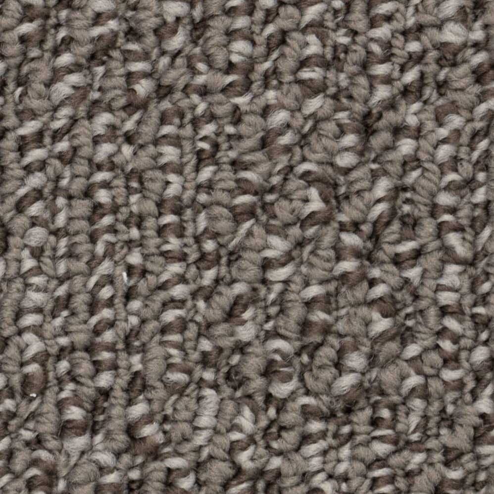Close-up of gray textured carpet fibers