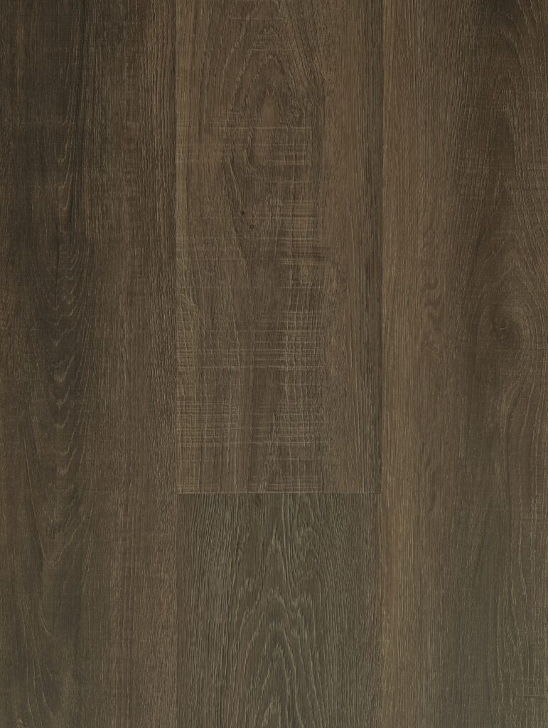 Dark brown wood flooring with visible grain texture